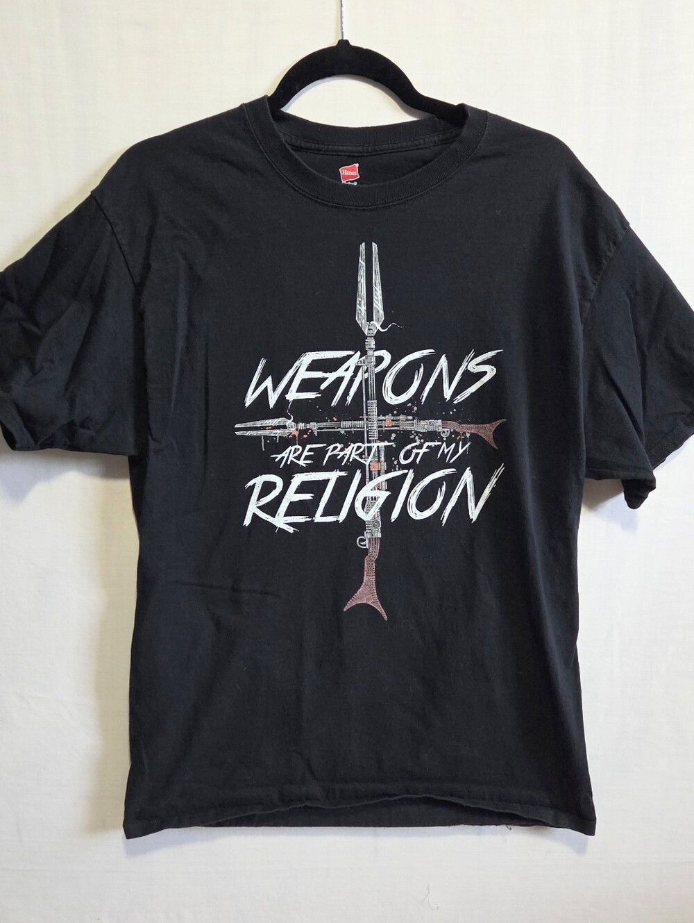 Hanes Black 2nd Amendment Religion Shirt L